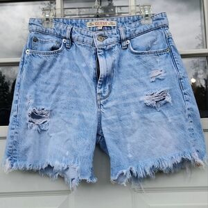 Guess Blue Distressed Jean Shorts